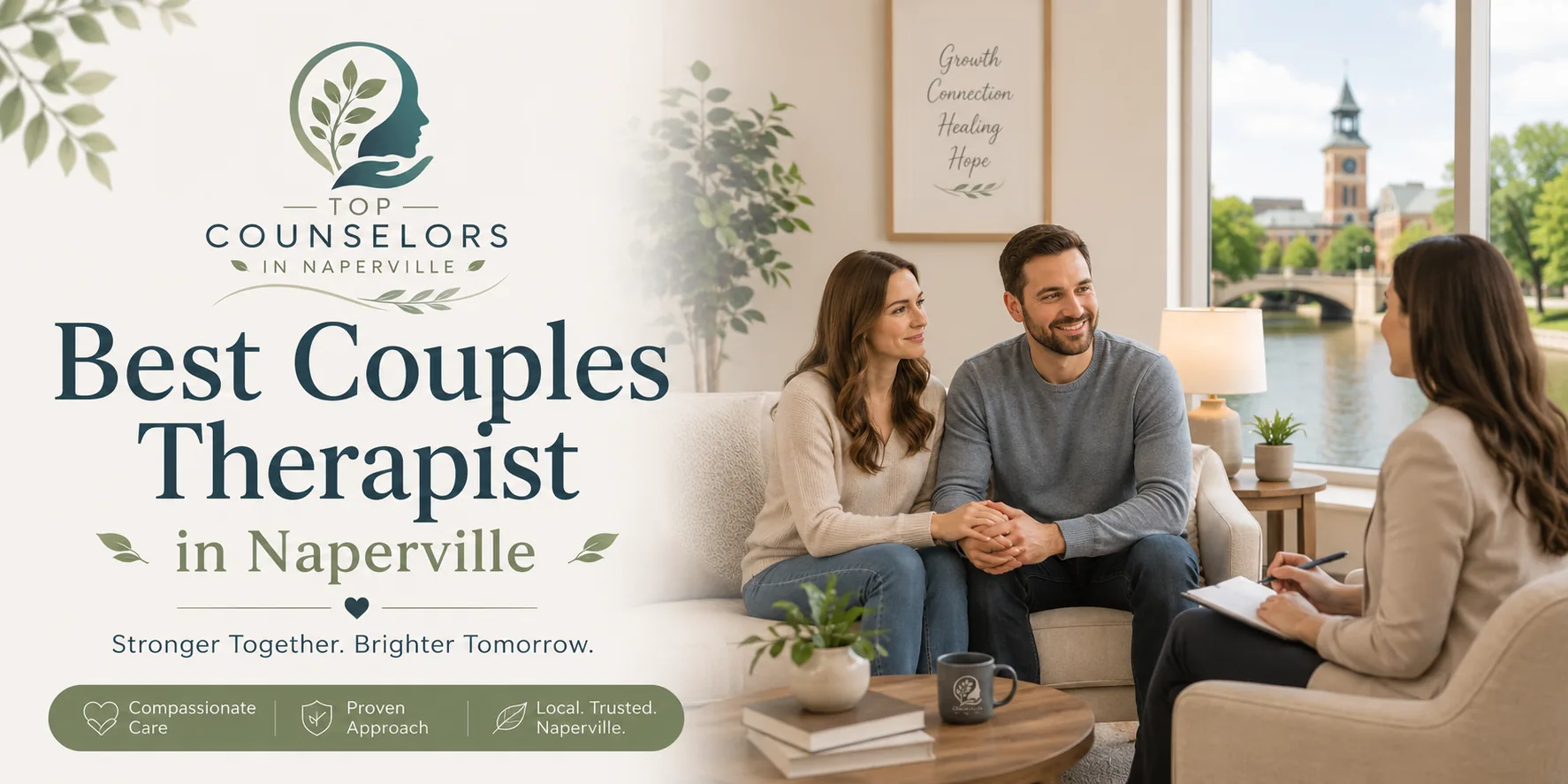 Top couples therapists in Naperville, IL working with a couple in a therapy session